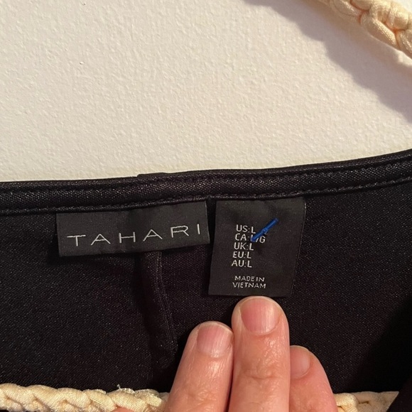 Tahari Cowl Neck Black Satin Blouse- Large - Picture 4 of 7